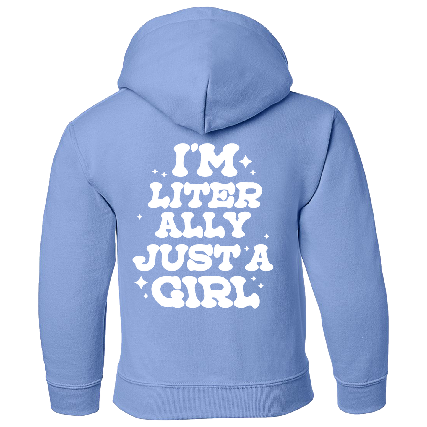 Just A Girl Youth Light Blue Hoodie