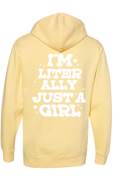 Just A Girl Hoodie - Light Yellow
