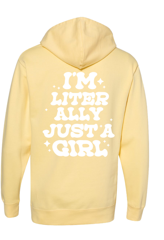 Just A Girl Hoodie - Light Yellow