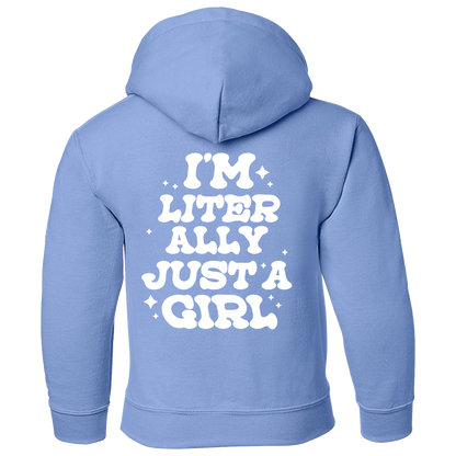 Just A Girl Youth Light Blue Hoodie