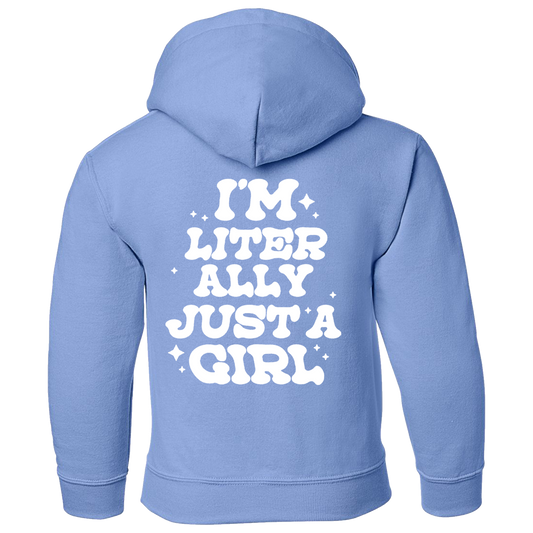 Just A Girl Youth Light Blue Hoodie